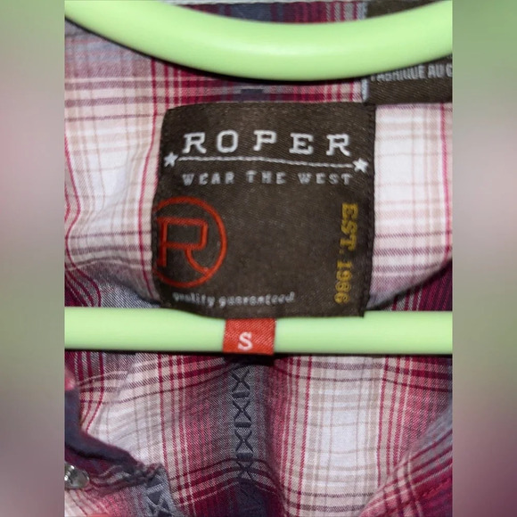 Roper Wear The West Men's Western Shirt Size Small Pearl Snap Blue Red Cowboy - Picture 6 of 7